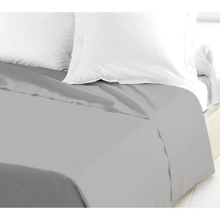 LOVELY HOME Sábana plana 100% algodón 180x290 cm gris claro LOVELY HOME Sábana plana 100% algodón 180x290 cm gris claro