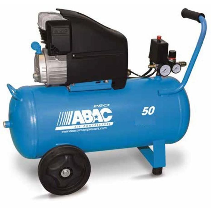 ABAC Montecarlo L25 Compresor de Aire 2,5 Hp 50 Litros con motor de 1 pistón para Uso Medio