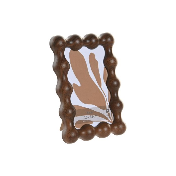 DKD Home Decor Marco de Fotos Moderno Marrón Oscuro MDF Cristal 10x15 cm (6 Unidades) 2.5 x 18.5 x 13 cm