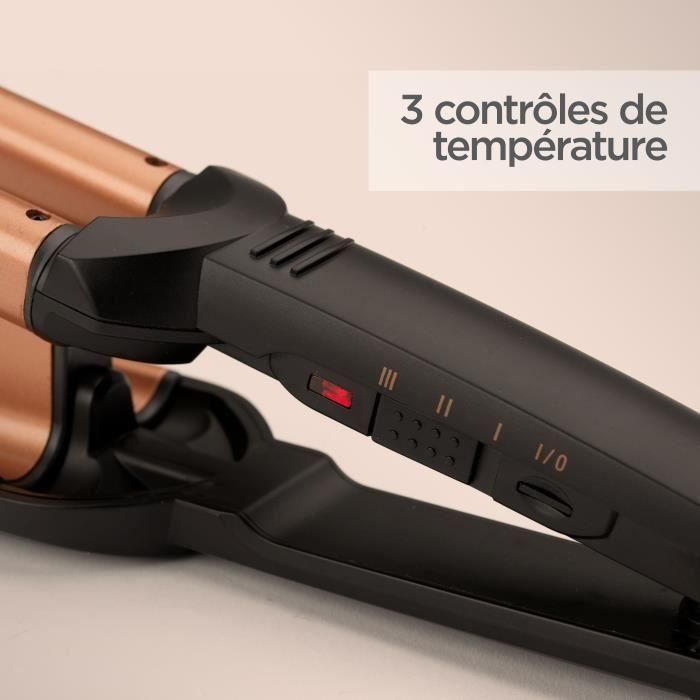 BaByliss W2447E Ondulador de Pelo Deep Waves Styler con Placas de Turmalina-Cerámica Anchas y 3 Temperaturas (160-200°C) 5
