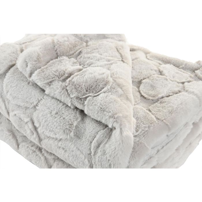 Manta Urban DKD Home Decor Gris Claro 170 x 130 cm (2 Unidades) 1