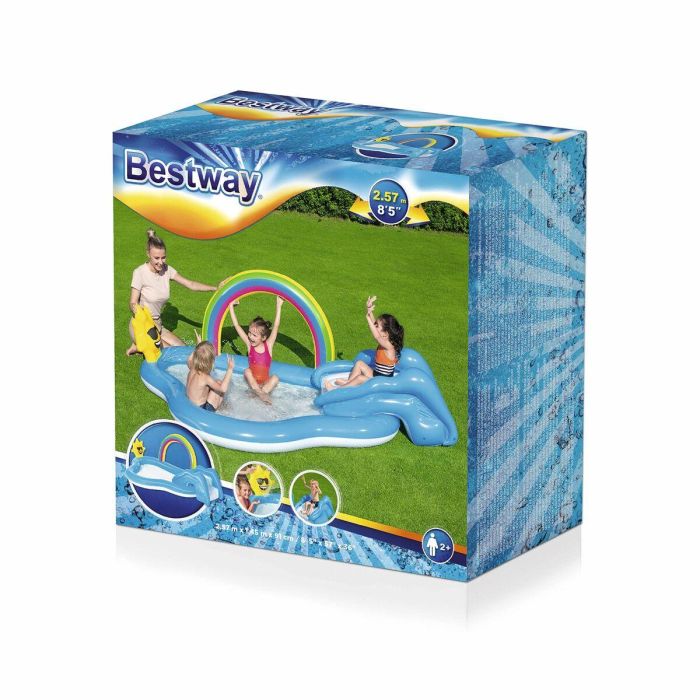 Bestway Piscina Hinchable Parque de Juegos Arcoiris 257x145x91 cm +2 Años Jardin 53092 14