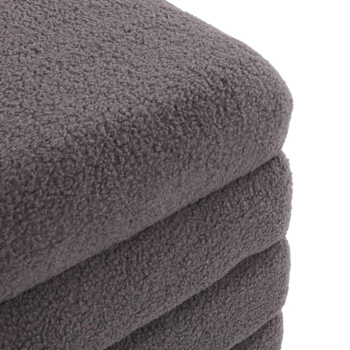 Puf Cuadrado Teddy Gris Almacenaje Versa 40X42CM 2 Puf Cuadrado Teddy Gris Almacenaje Versa 40X42CM 2