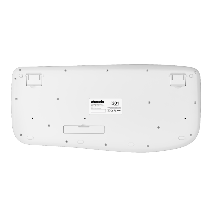 Phoenix Technologies Teclado Ergonómico Inalámbrico K201 2.4Ghz Plug & Play para Windows MacOS Linux 1