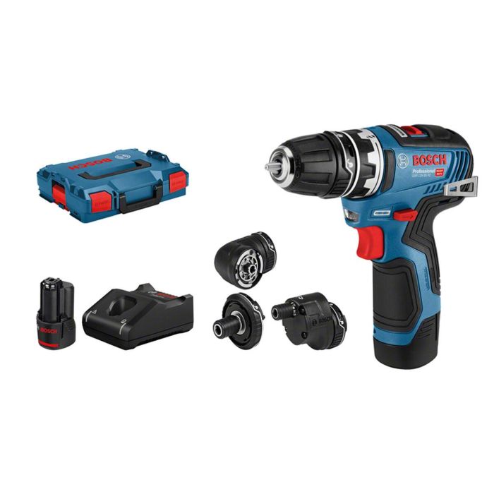 Bosch Professional Taladro atornillador GSR 12V-35 FC + 2 baterías 3.0Ah + L-Boxx - 06019H3000