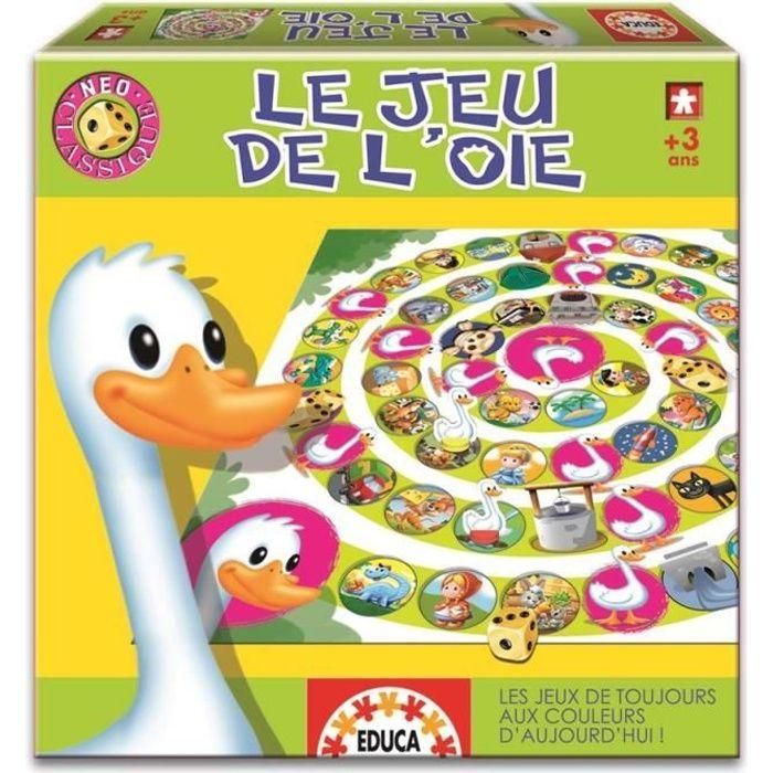 Educa Juego del Ganso Neo Classic para niños y niñas +3 años. Clásico juego de mesa con tablero, peones y dados.