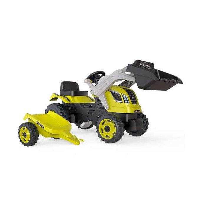 Smoby Farmer Max Pedal Tractor + Trailer + Shovel - Verde 2