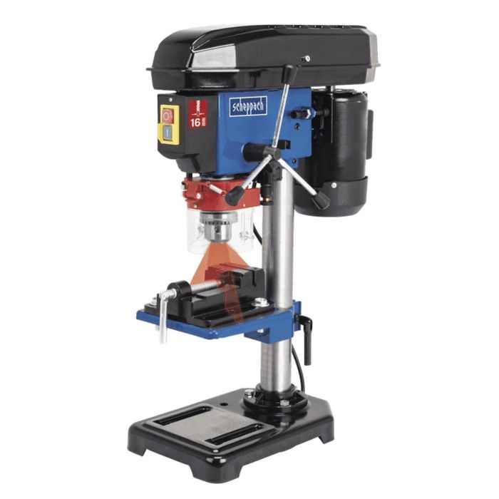 Scheppach Taladro de Columna DP16VLS 500W 16 mm con Láser Cruzado y Tornillo Incluido 11