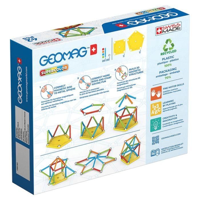Geomag Super Color Reciclado 42 piezas multicolor 1 Geomag Super Color Reciclado 42 piezas multicolor 1