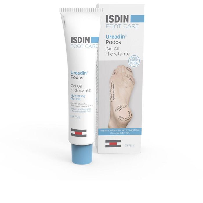Isdin Ureadin Podos Gel Aceite Hidratante Pieles Secas Agrietadas, Repara Grietas, Suaviza Asperezas, Exfoliante con Urea 10% 75 ml