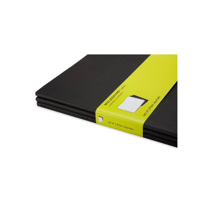 Cuaderno Moleskine Cahier 19X25 120H Lisa Negra Set De 3 4
