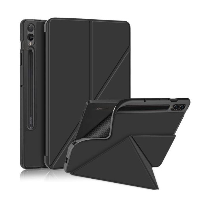 eSTUFF Funda Folio ASPEN para Samsung Tab S8 / S7 - Cuero PU Negro con espacio para lápiz, magnética y soporte