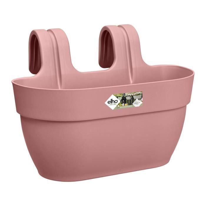ELHO - Maceta - Vibia Campana Easy Hanger Medium - Rosa empolvado - Balcón exterior - L 24,1 x An 36 x Al 26,5 cm ELHO - Maceta - Vibia Campana Easy Hanger Medium - Rosa empolvado - Balcón exterior - L 24,1 x An 36 x Al 26,5 cm