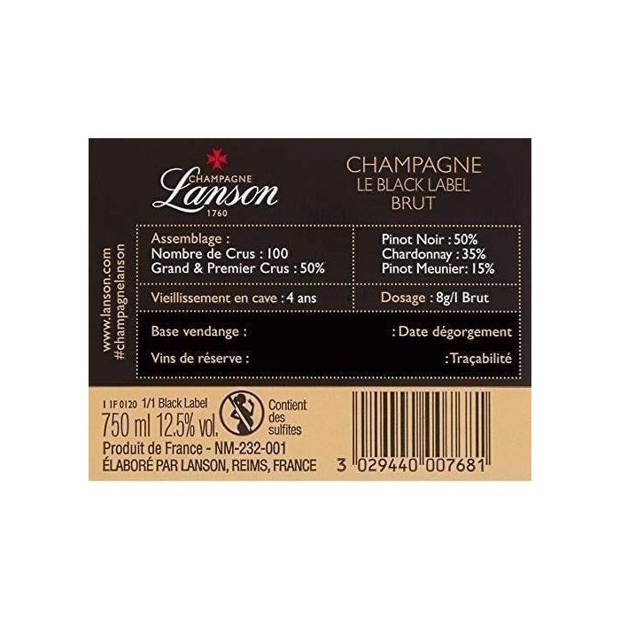 Lanson Black Label Brut x1 5 Lanson Black Label Brut x1 5