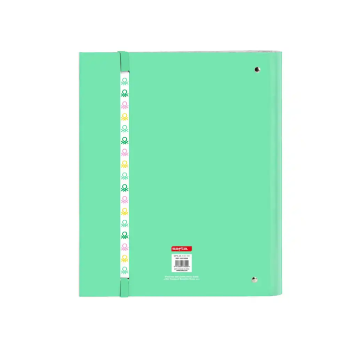 Carpeta de anillas Benetton Mint Verde 27 x 32 x 3.5 cm 1