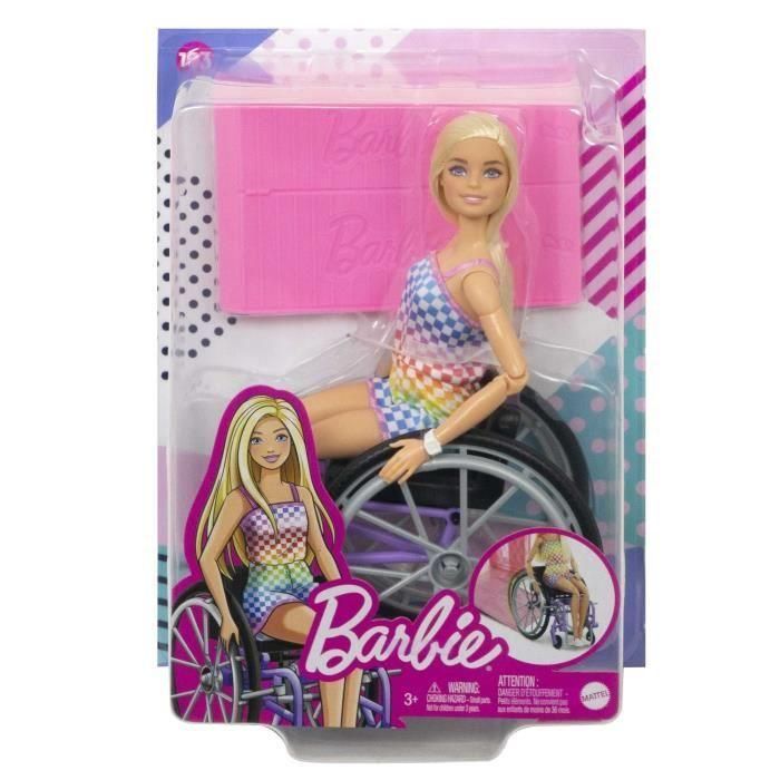 Barbie Muñeca rubia en silla de ruedas con 22 puntos de articulación para niños 3+ años 2