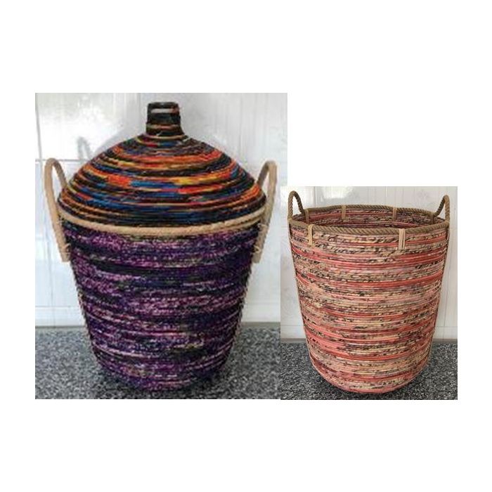 Cesta Boho DKD Home Decor Melocoton Natural 51 x 67 x 51 cm Set de 3
