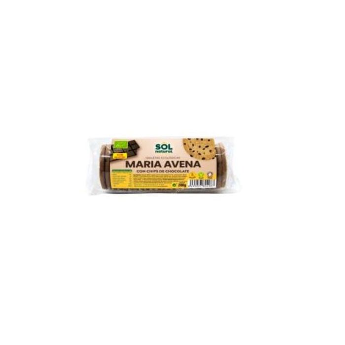 SOLNATURAL Galletas De Avena Maria Con Chips Choco Sin Gluten 200Gr SOLNATURAL Galletas De Avena Maria Con Chips Choco Sin Gluten 200Gr