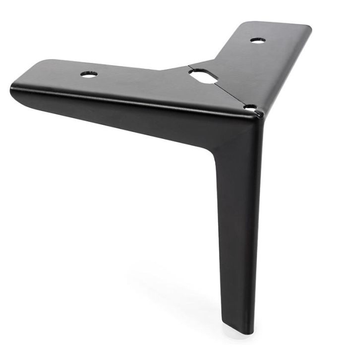 Q&Q Pata Metálica de Metal Duradero Clayton para Sofá y Mueble, 125x125 mm, Altura 120 mm, Cromo Acabado Negro 2
