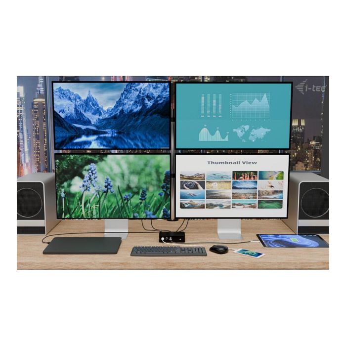 I-TEC Thunderbolt 5 Quattro Display DS 2xTB5 2xHDMI 1x2.5GLAN 1xUSB-C Gen2 Docking Station 140W PD 9