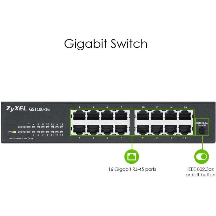 Switch ZyXEL GS1100-16-EU0103F 5 Switch ZyXEL GS1100-16-EU0103F 5