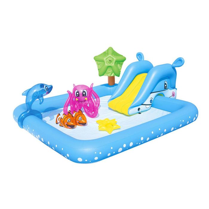 Bestway Piscina Infantil Zona de Juegos Acuático Fantástico 239 x 206 x 86 cm con Fuente y Tobogán 22