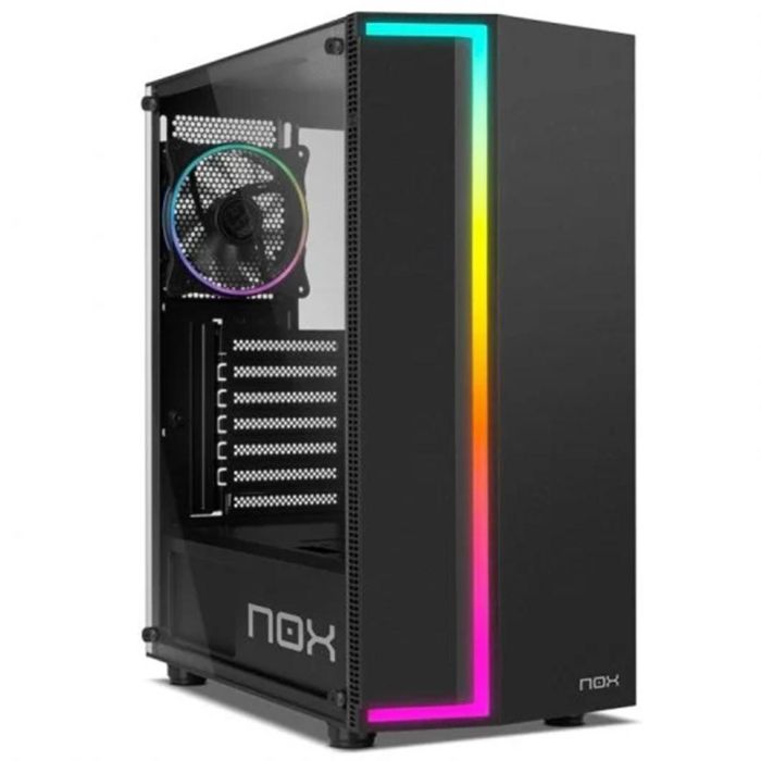 NOX Infinity Gamma Midi Tower Gaming ARGB, Chasis con Cristal Templado, USB 3.0 y Compatibilidad ATX - Negro NOX Infinity Gamma Midi Tower Gaming ARGB, Chasis con Cristal Templado, USB 3.0 y Compatibilidad ATX - Negro