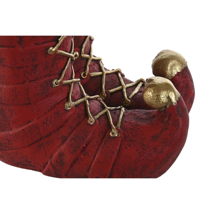 DKD Home Decor Macetero Navideño Tradicional de Magnesia Rojo, Verde y Dorado con Diseño de Botas de Elfo - 29 x 38 x 31.5 cm 3