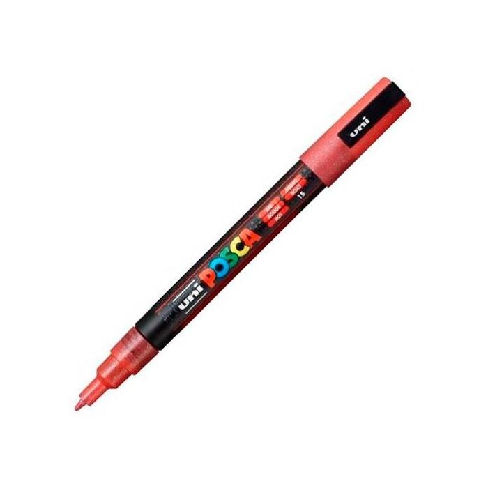 POSCA PC-3Ml Marcador de Pintura No Permanente, Punta Cónica 0,9 - 1,3 mm, Rojo Purpurina 0 POSCA PC-3Ml Marcador de Pintura No Permanente, Punta Cónica 0,9 - 1,3 mm, Rojo Purpurina 0