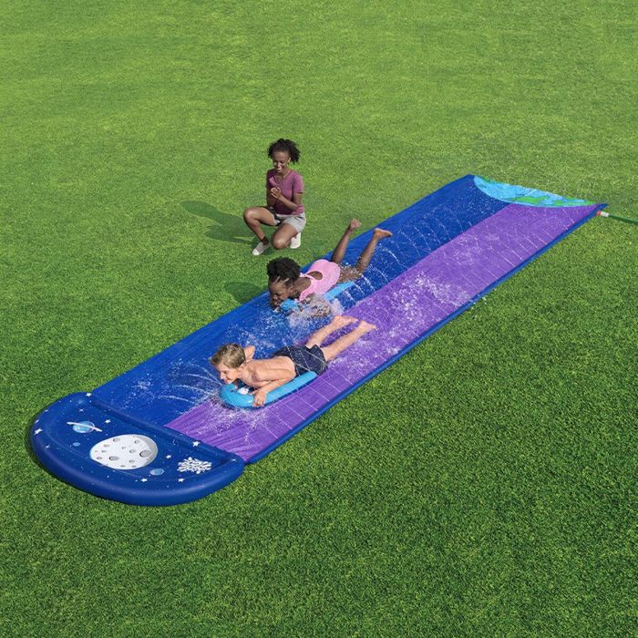 Bestway Pista Deslizante con Rampa de Salto Doble 488x138 cm +3 Años Jardin 52364 21