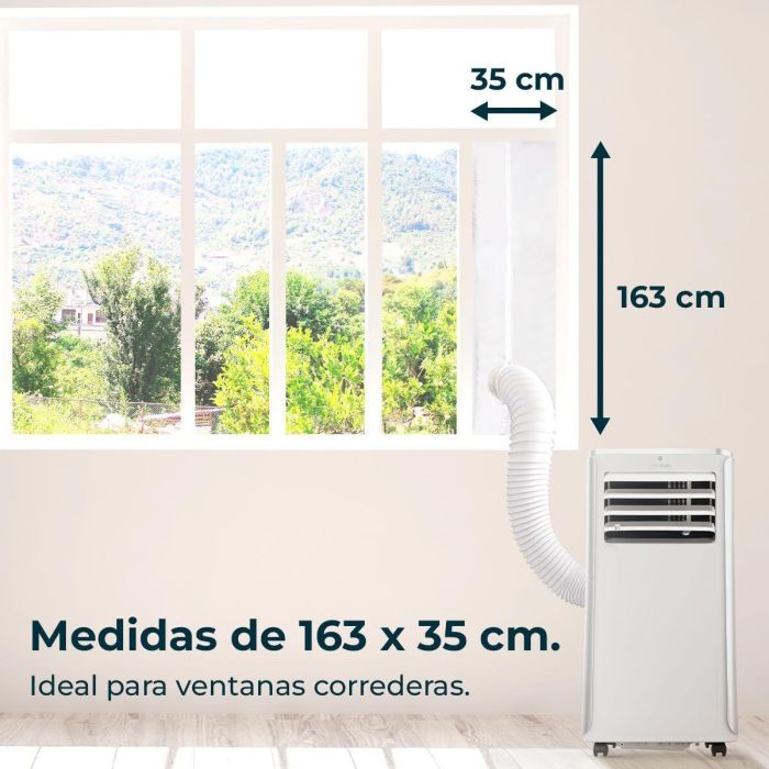 Cecotec Kit universal aislamiento ventanas 163x35 cm para climatizador, poliéster blanco 9