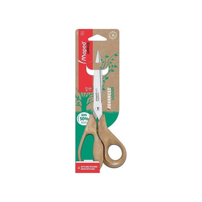 Tijeras Maped Advanced Wood 21 Cm. Asimetrica 24 unidades