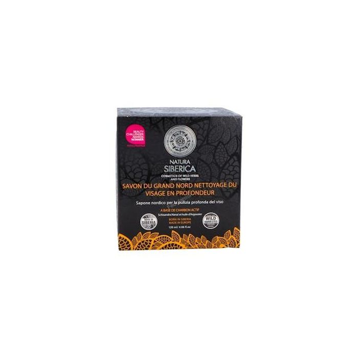 Natura Siberica Northern Jabón Negro Detox Facial 120ml con Carbón Activado y Extractos Nórdicos