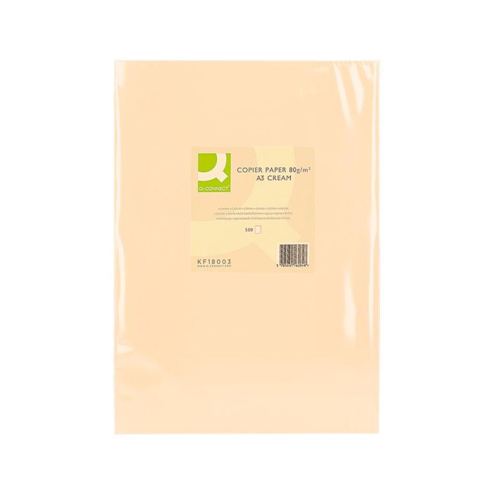 Papel Color Q-Connect Din A3 80 gr Crema Paquete De 500 Hojas 1