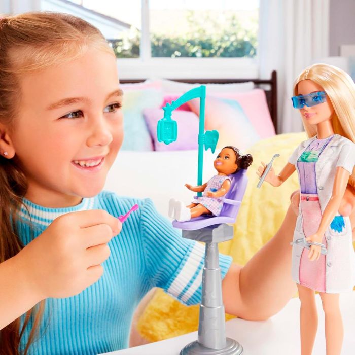 Barbie Jcr74 Tú Puedes Ser Dentista con Muñeca Paciente - Set de Juguete Mattel para Niños +3 Años 4