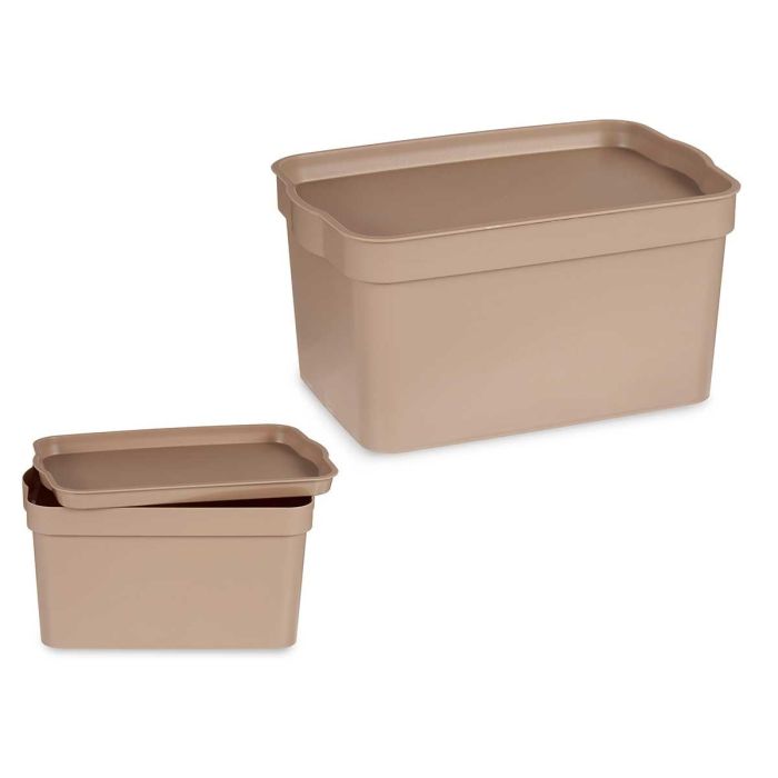 Kipit Caja Plástico con Tapa 2.3L Beige 13.5x11x20 cm (Set de 24) 0 Kipit Caja Plástico con Tapa 2.3L Beige 13.5x11x20 cm (Set de 24) 0
