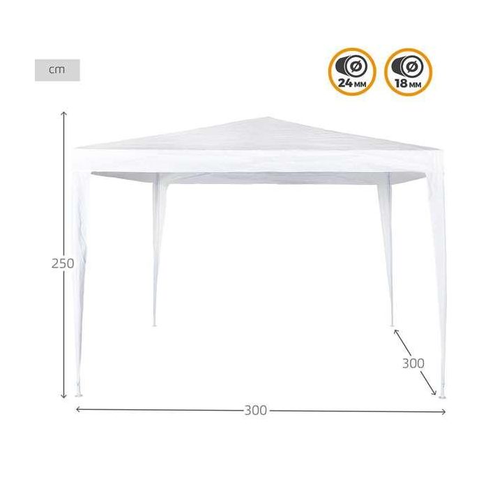 Cenador de plástico blanco aktive 300x300x250 cm 4 Cenador de plástico blanco aktive 300x300x250 cm 4