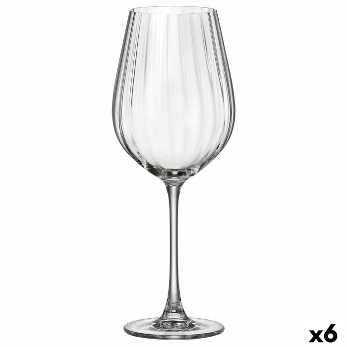 Bohemia Copa de Vino Cristalin Optic, 65 cL, Pack de 6 Unidades, Borde Fino, Higiénico, Vidrio Transparente, Apta Lavavajillas