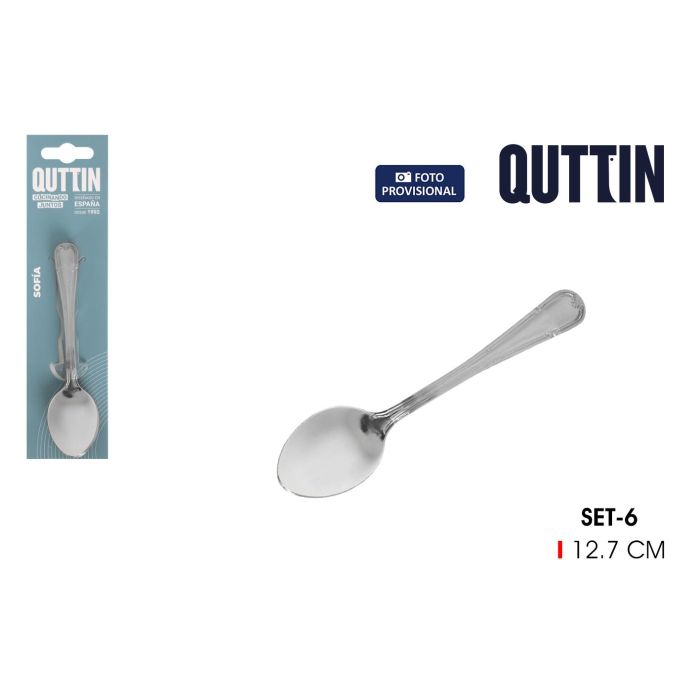 Inde - Set de 6 Cucharas de Té Sofía de Acero Inoxidable 1.5 mm, 13 x 2.6 cm - Diseño Elegante y Duradero (12 Cajas) 0 Inde - Set de 6 Cucharas de Té Sofía de Acero Inoxidable 1.5 mm, 13 x 2.6 cm - Diseño Elegante y Duradero (12 Cajas) 0
