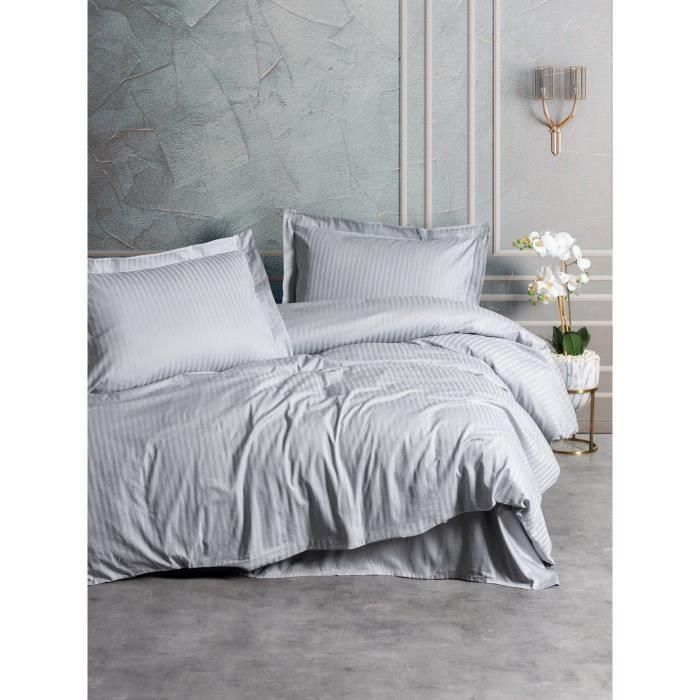 ASI8684282421856 Juego de Cama 100% Algodón Satén Gris con Funda Nórdica 220x240 cm y 2 Fundas Almohada 60x60 cm ASI8684282421856 Juego de Cama 100% Algodón Satén Gris con Funda Nórdica 220x240 cm y 2 Fundas Almohada 60x60 cm