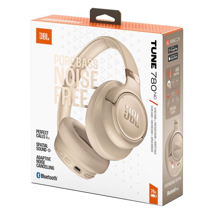 JBL Tune 780NC Auriculares Diadema Bluetooth Over-Ear con Cancelación Activa de Ruido (ANC) - Beige 2