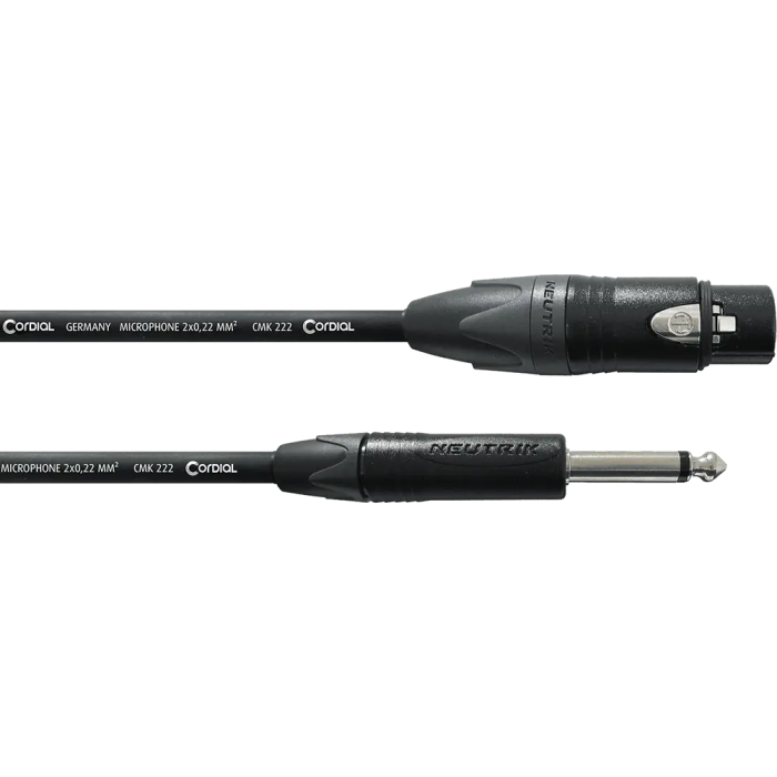 Cordial Cable de Audio Jack Mono/XLR Hembra de 10m 0 Cordial Cable de Audio Jack Mono/XLR Hembra de 10m 0