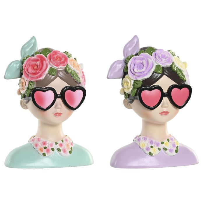 Figura Moderno DKD Home Decor Azul Rosa 10.5 x 20 x 14.5 cm (2 Unidades) 0 Figura Moderno DKD Home Decor Azul Rosa 10.5 x 20 x 14.5 cm (2 Unidades) 0