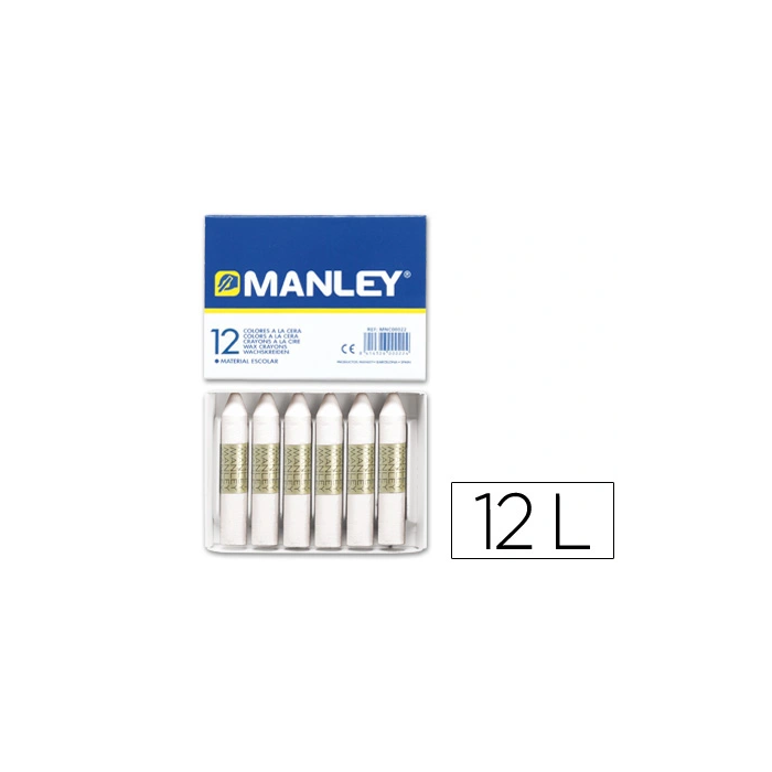 Manley Lápices de Cera Unicolor Blanco N.1 Caja de 12 Unidades Suavidad y Resistencia a la Luz 0 Manley Lápices de Cera Unicolor Blanco N.1 Caja de 12 Unidades Suavidad y Resistencia a la Luz 0