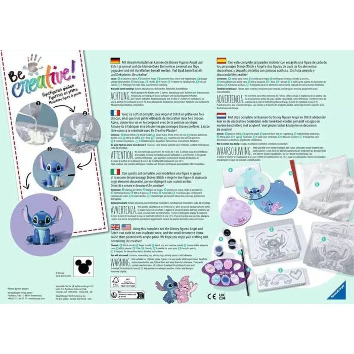 Ravensburger Juego Be Creative Maxi Kit de Creaciones en Yeso de Stitch para Niños y Niñas a partir de 8 años 11 Ravensburger Juego Be Creative Maxi Kit de Creaciones en Yeso de Stitch para Niños y Niñas a partir de 8 años 11