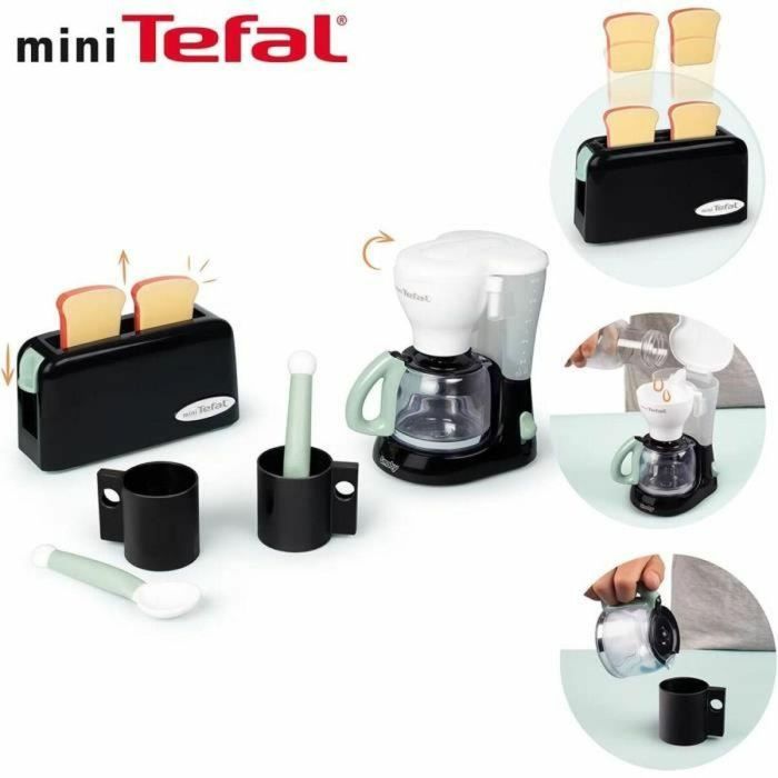 Smoby SMO1695710719168 Set de Desayuno Tefal: Tostadora, Cafetera, Tazas y Cucharas - Juguete Niños +3 Años 3