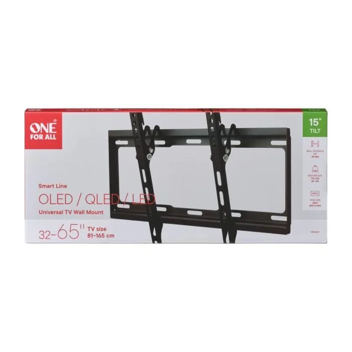 One For All WM2421 Soporte de Pared para TV de 32 a 55 Pulgadas (81 a 140 cm) con Inclinación de 15°, Negro 3
