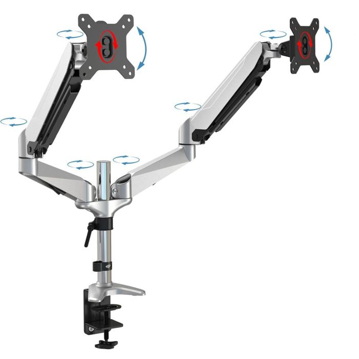 Digitus DA-90353 Soporte de Mesa para 2 Monitores hasta 32" (81 cm), 8 kg, Abrazadera, Negro/Plata 6 Digitus DA-90353 Soporte de Mesa para 2 Monitores hasta 32" (81 cm), 8 kg, Abrazadera, Negro/Plata 6