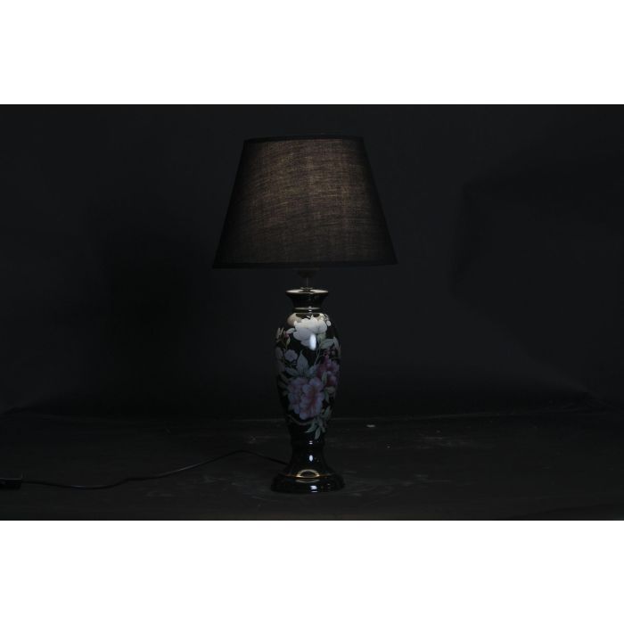 DKD Home Decor Lámpara de Sobremesa Estilo Oriental Negro Dorado con Pájaro de Gres y Poliéster E27 28x51x28 cm Pack 2 Unidades 1 DKD Home Decor Lámpara de Sobremesa Estilo Oriental Negro Dorado con Pájaro de Gres y Poliéster E27 28x51x28 cm Pack 2 Unidades 1