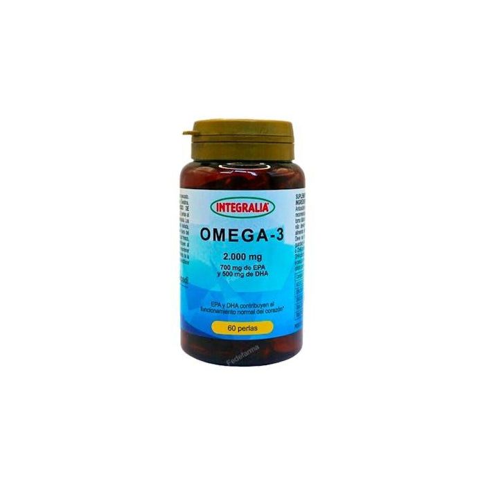 INTEGRALIA Omega 3, 60 Perlas. Contribuye al Funcionamiento Normal del Corazón, Cerebro y Visión. Aceite de Pescado
